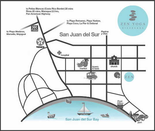In Town Zen Studio Map - Nicaragua Yoga Institute